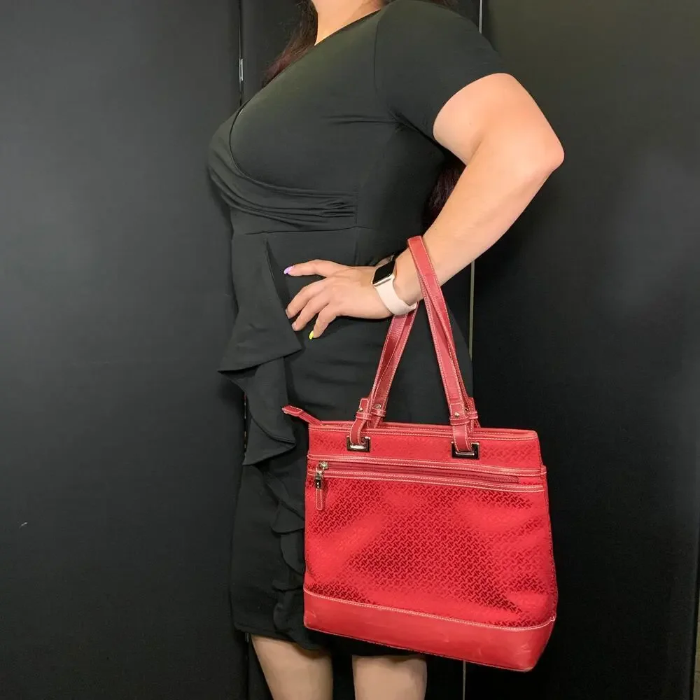 🔴 TABOLS Casual Leather Red Shoulder and Handbag Purse Size Medium CA 23147